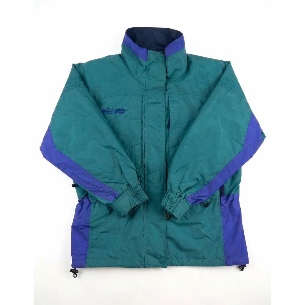Columbia Liberty Ridge Women's Teal Purple Colorblock Full Zip Jacket Pockets M